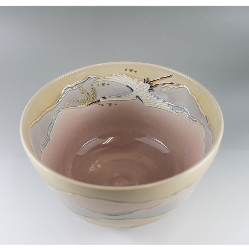 京焼 山本一如造 紫交趾 三彩 茶碗 茶道具 抹茶碗 共箱 清水焼