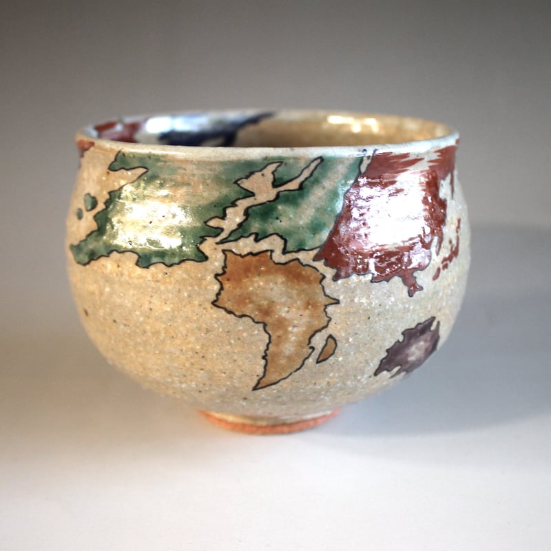 World Peace 五大陸世界平和茶碗 中村良二作【茶道具／茶碗／新作