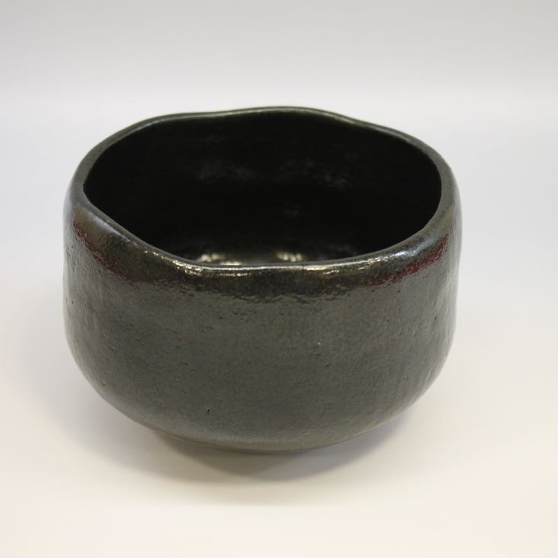 アンティーク品 希少茶道具 茶碗 黒楽 谷古石香 三代 谷古石香作 黒