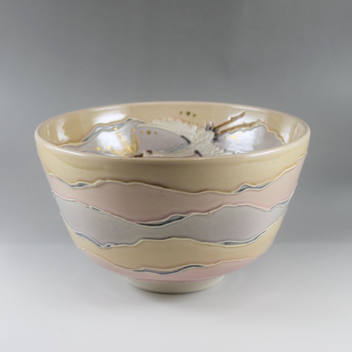 山本一如作 青交趾荒磯香合 茶道具 共箱共布C353TC1