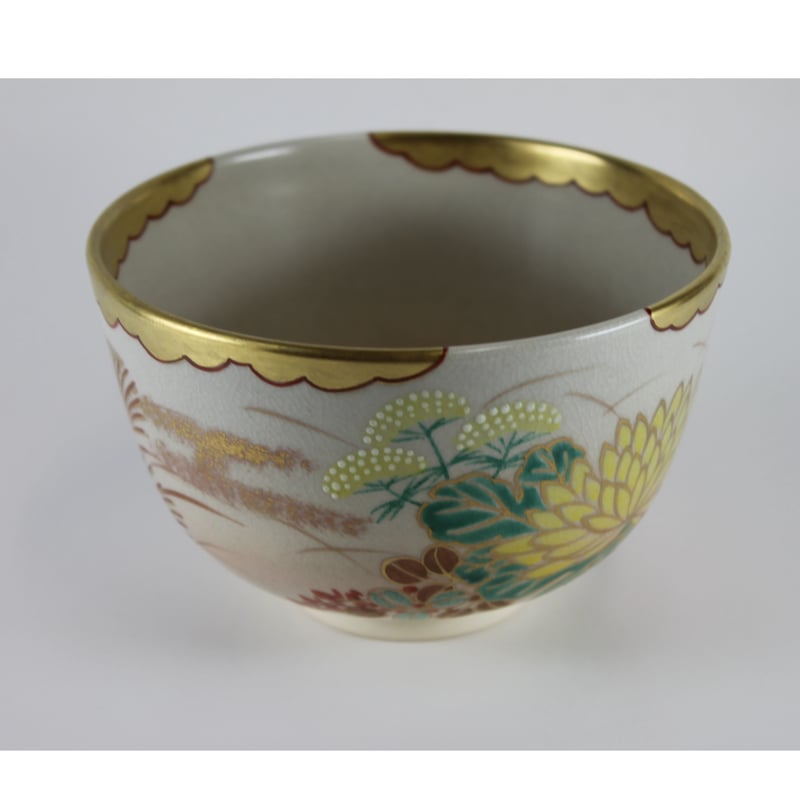 京焼 平安 中村秋峰 茶碗 光琳水露笹絵 美品 共箱 茶道具 抹茶碗 平茶碗 京焼 平安 中村秋峰 茶碗 光琳水露笹絵 美品 共箱 茶道具 抹茶碗 平