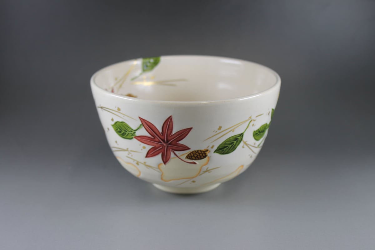 山本一如 交趾吹寄茶碗【茶道具/茶碗/桐箱入/新品】 | 龍門堂