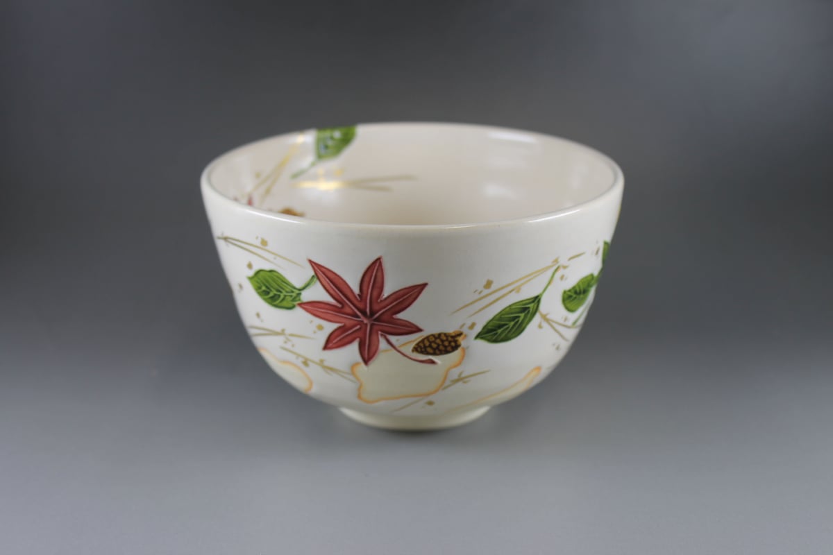 山本一如 交趾吹寄茶碗【茶道具／茶碗／桐箱入／新品】 | 龍門堂