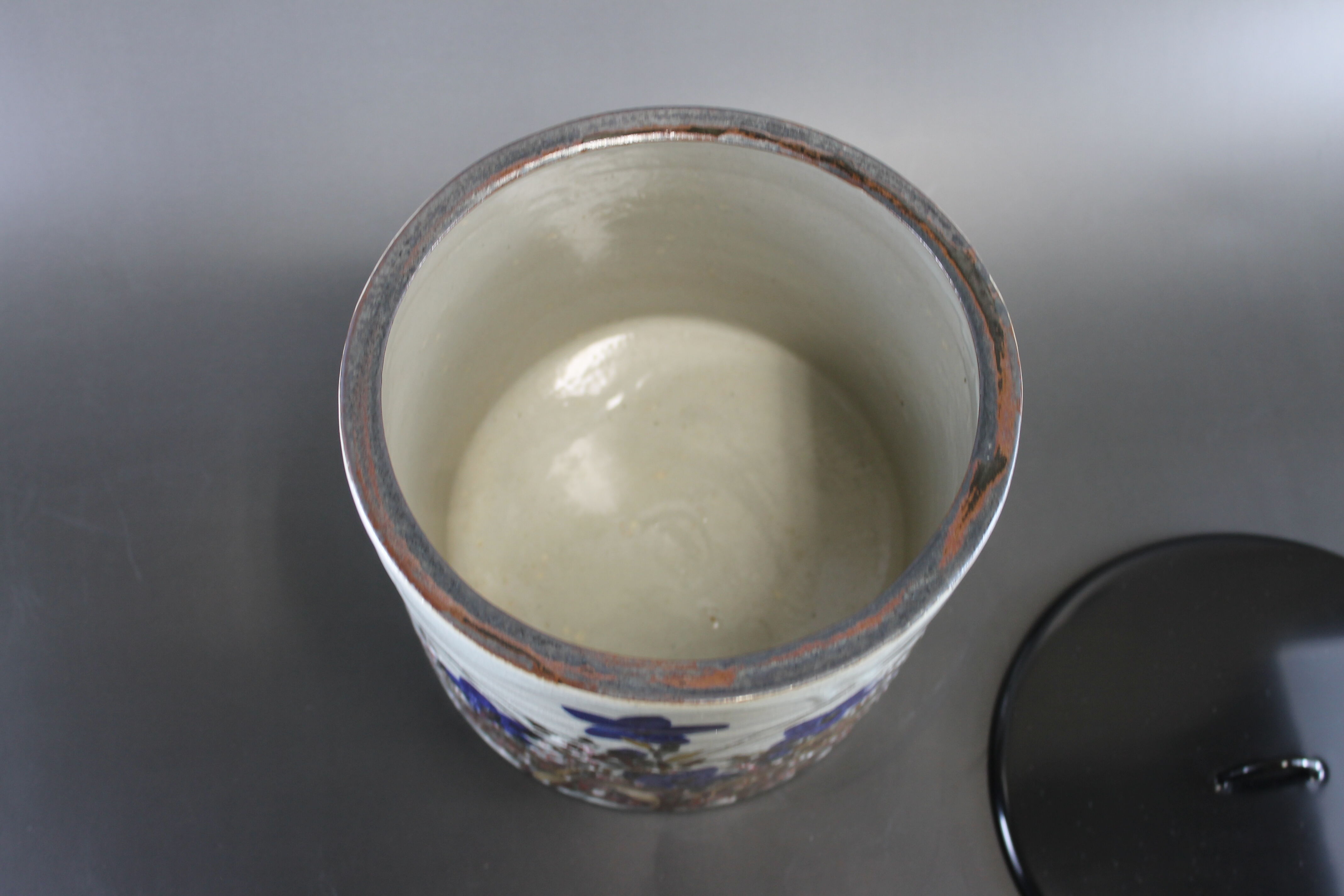 加賀瑞山 乾山写秋草水指 共箱【茶道具／水指／共箱】 | 龍門堂