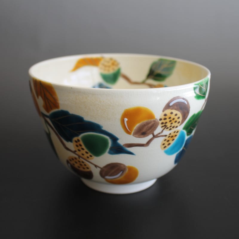 加藤永山 色絵団栗茶碗【茶道具／茶碗／秋／新作】 | 龍門堂