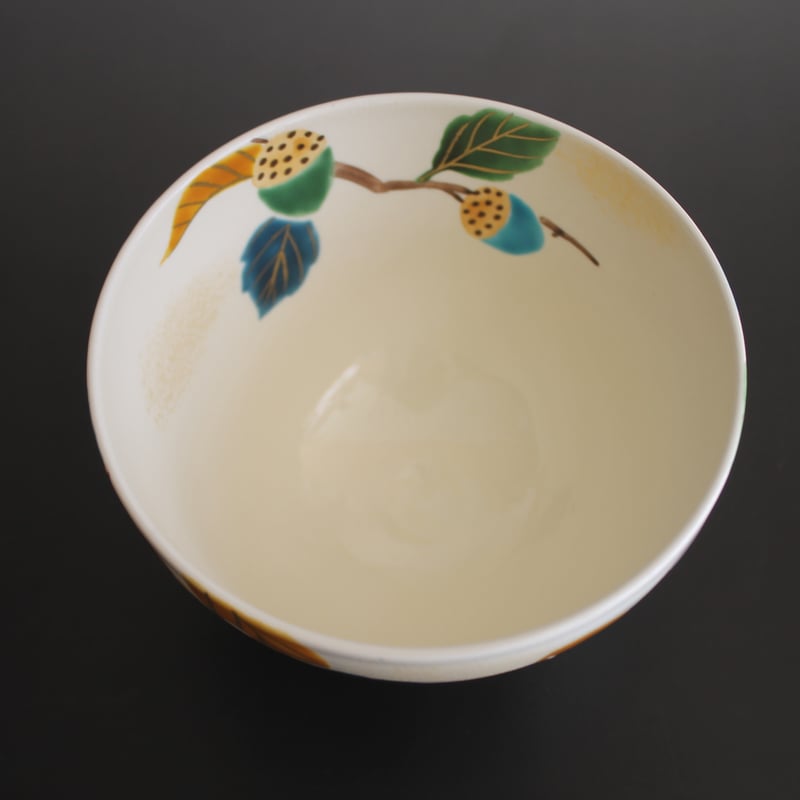 加藤永山 色絵団栗茶碗【茶道具／茶碗／秋／新作】 | 龍門堂