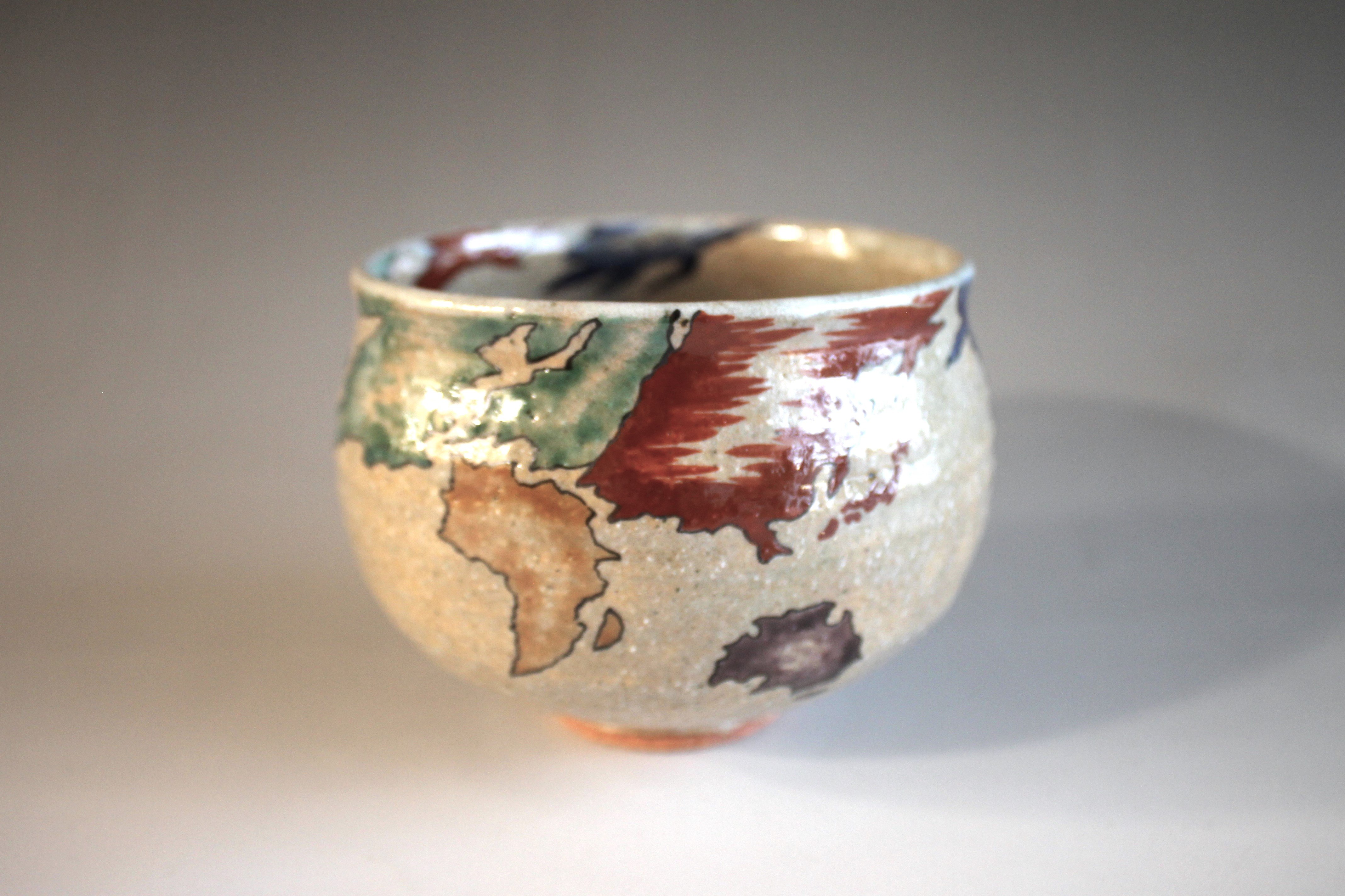 World Peace 五大陸世界平和茶碗 中村良二作【茶道具／茶碗／新作