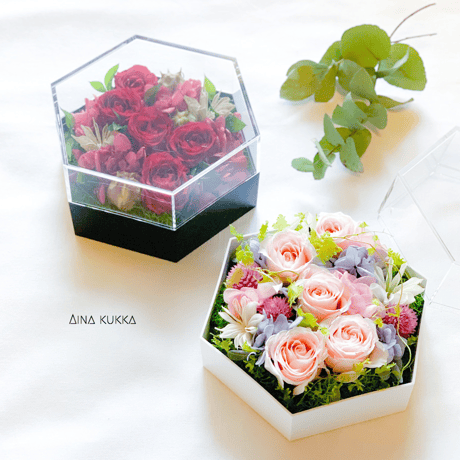 [Flower Box/M]フェリーチェ・カラー2種/プリザーブドフラワー