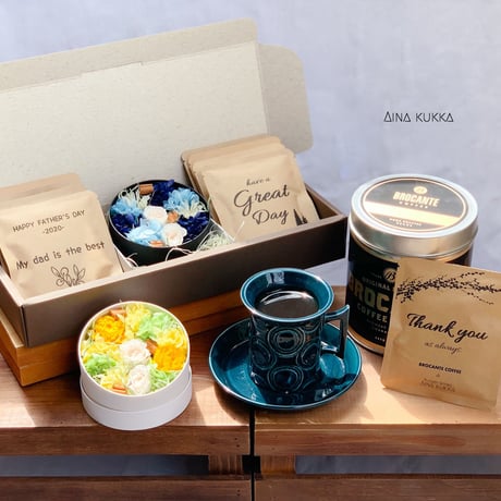 [Flower & Coffee SET]]BoxS(カラー2種)/メッセージドリップバック８個