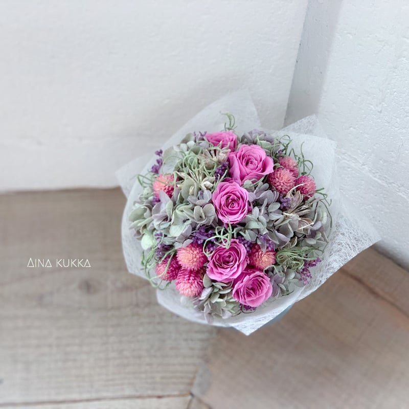 ミニブーケ/Lサイズ]ライラックピンク/プリザーブドフラワー | Flower