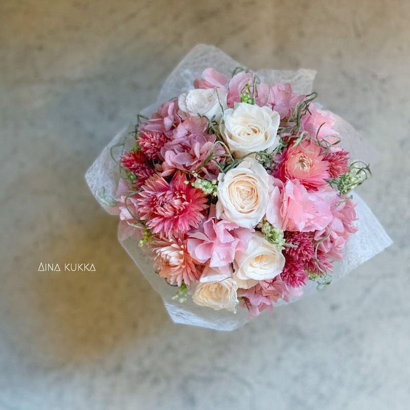 ミニブーケ/Lサイズ]ローズピンク/プリザーブドフラワー | Flower