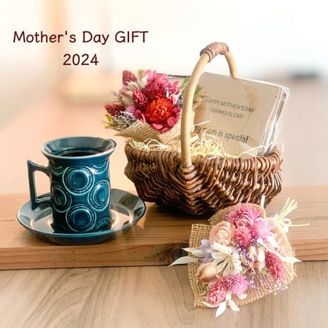 母の日[Flower & Coffee SET]ミニブーケ＋メッセージドリップバック5個