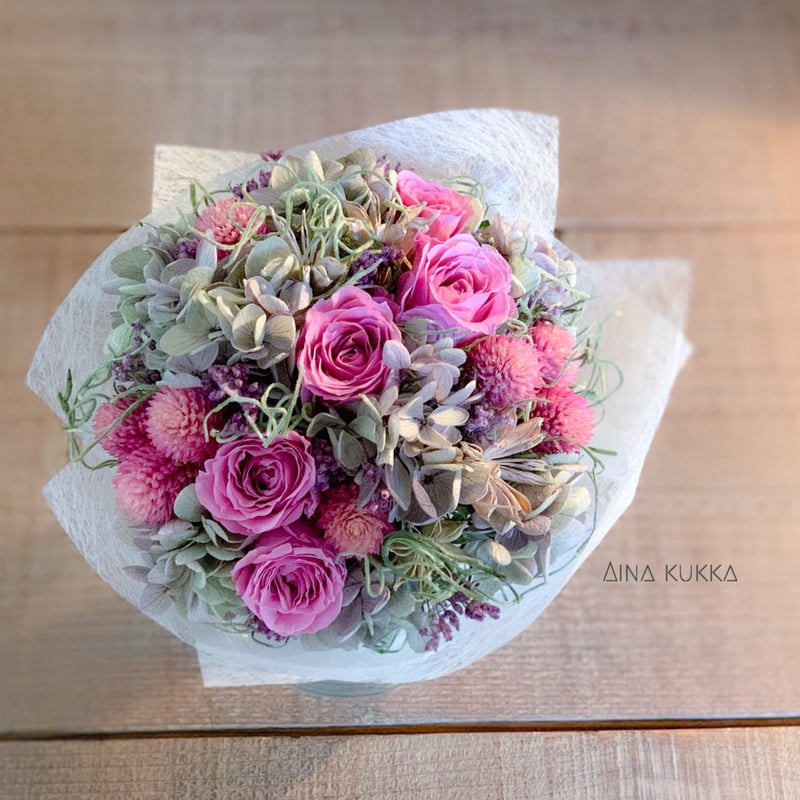 ミニブーケ/Lサイズ]ライラックピンク/プリザーブドフラワー | Flower