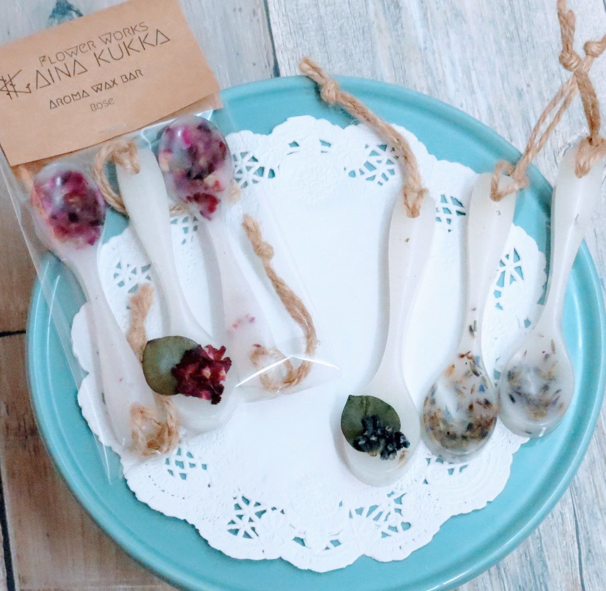 Aroma Wax Bar]スプーン型3個入り／ラベンダー・ローズ | Flower wor