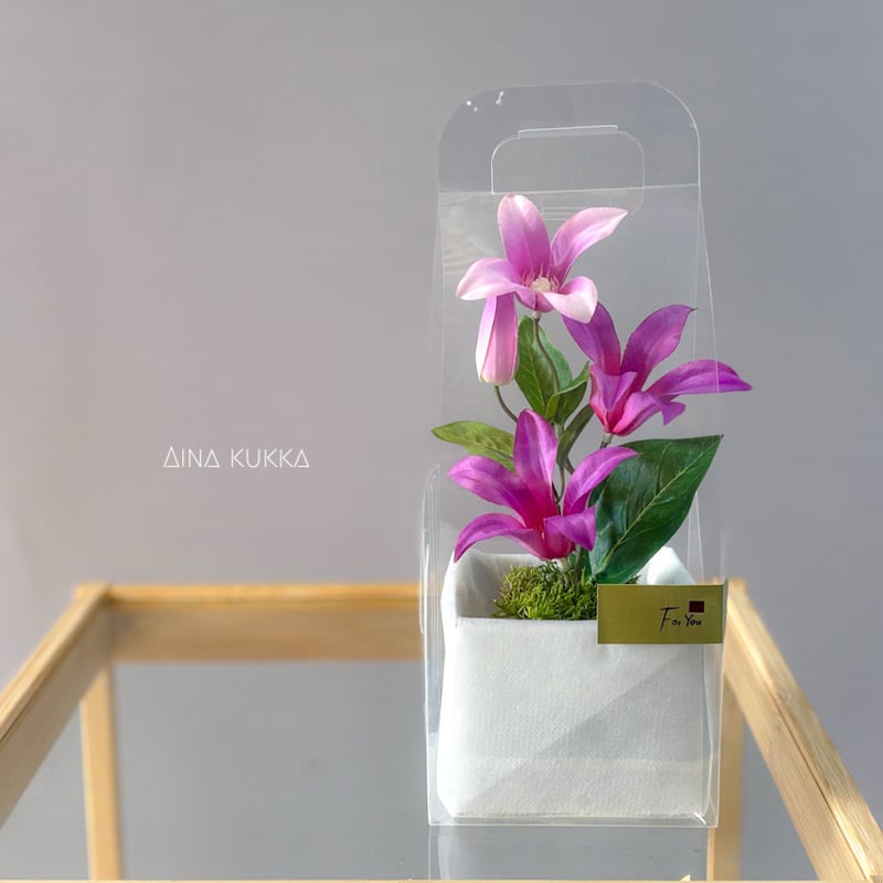 燈花・クレマチス]LEDワックスライト/アーティフィシャルフラワー
