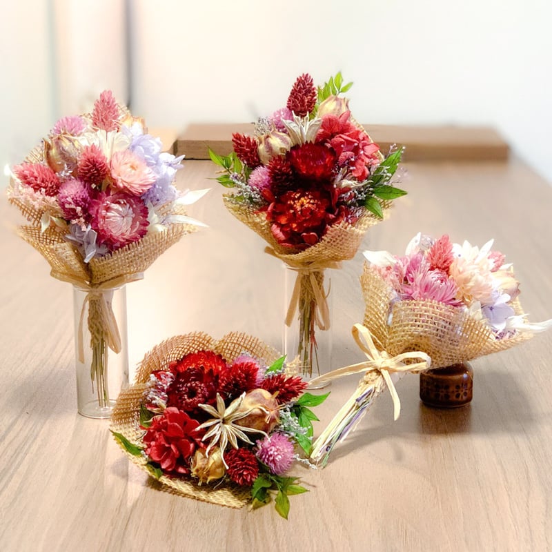 ミニ花束(スワッグ)]カラー2種/ドライ・プリザーブドフラワー(1束