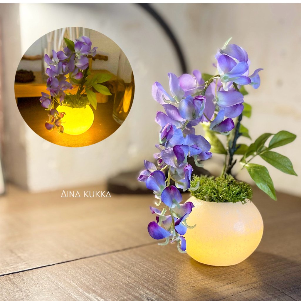 燈花・藤]LEDワックスライト/アーティフィシャルフラワー | Flower