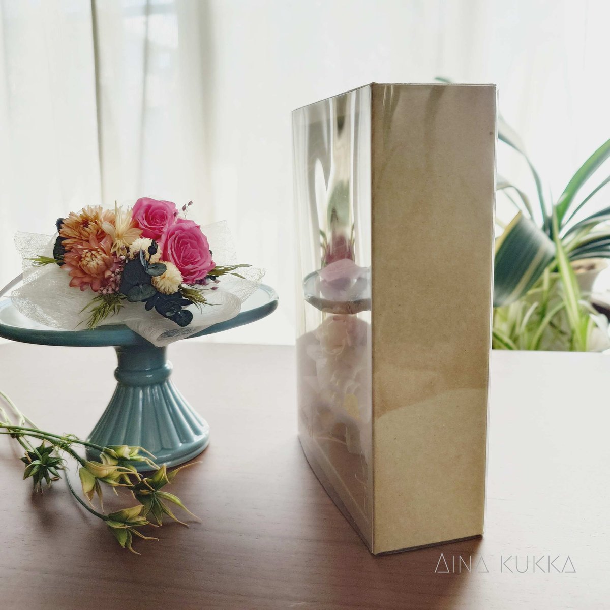 ドライフラワー　ブーケ　ミニブーケ　ピンク 花束ラッピング＊miniミニドライフラワーブーケ＊ギフト ドライ