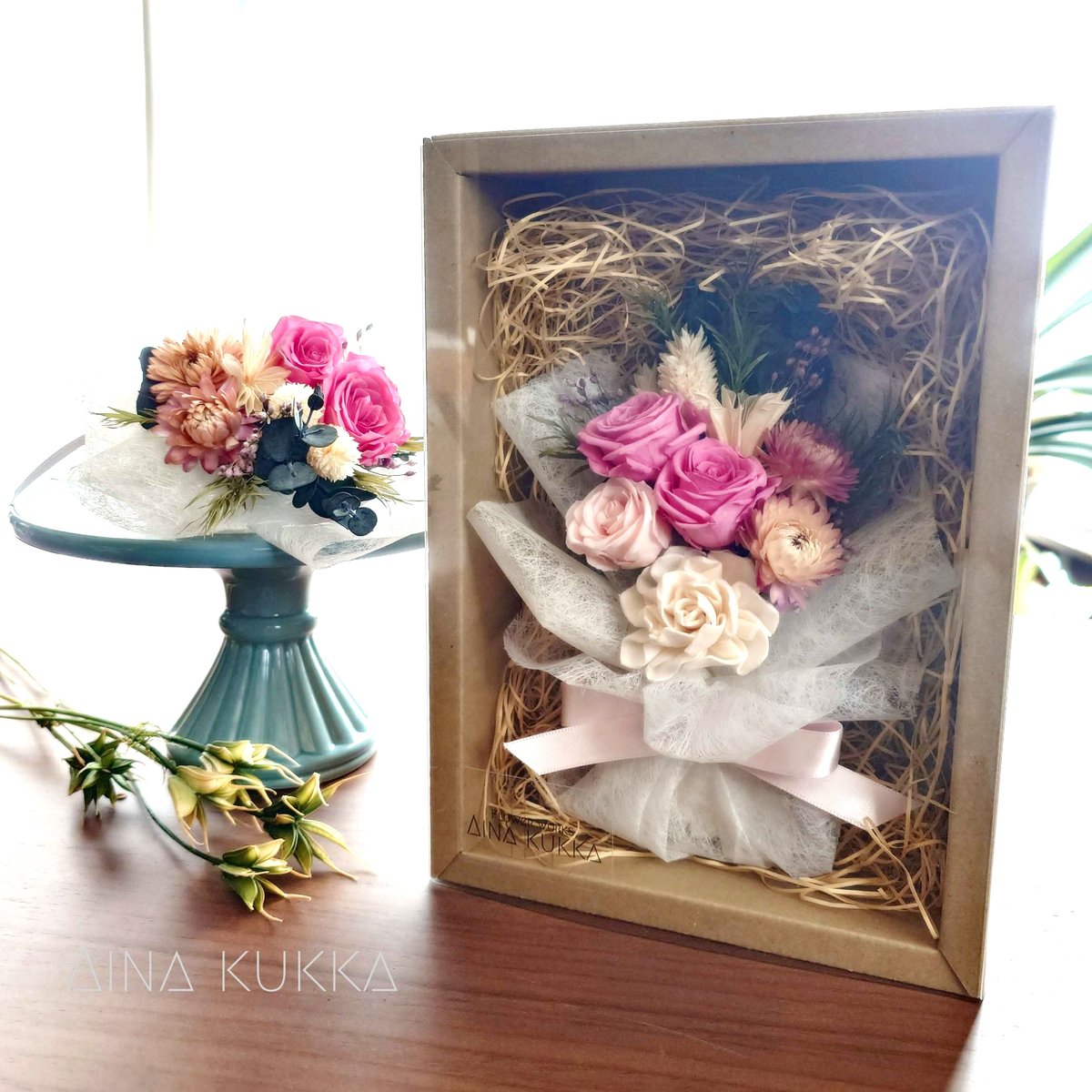 ドライフラワー　ブーケ　ミニブーケ　ピンク ピンクのブーケ ミニブーケ スターチス 誕生日プレゼント 花束