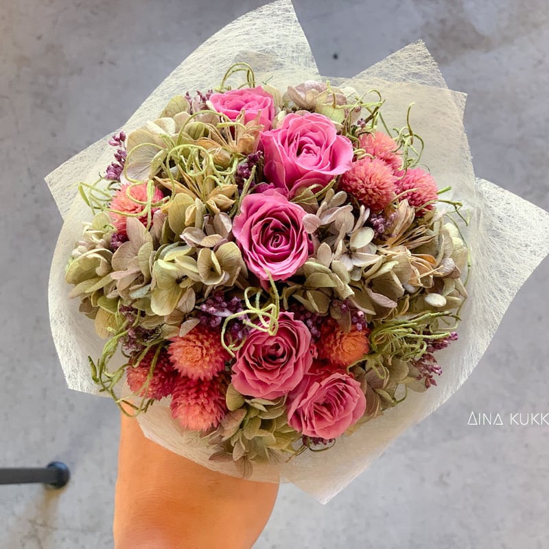 ミニブーケ/Lサイズ]ライラックピンク/プリザーブドフラワー | Flower