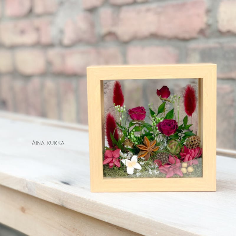 ドライフラワー★美味しそうなフレームアレンジメント★オレンジ　キウイ　母の日♪ ドライフラワー☆美味しそうなフレームアレンジメント☆オレンジ