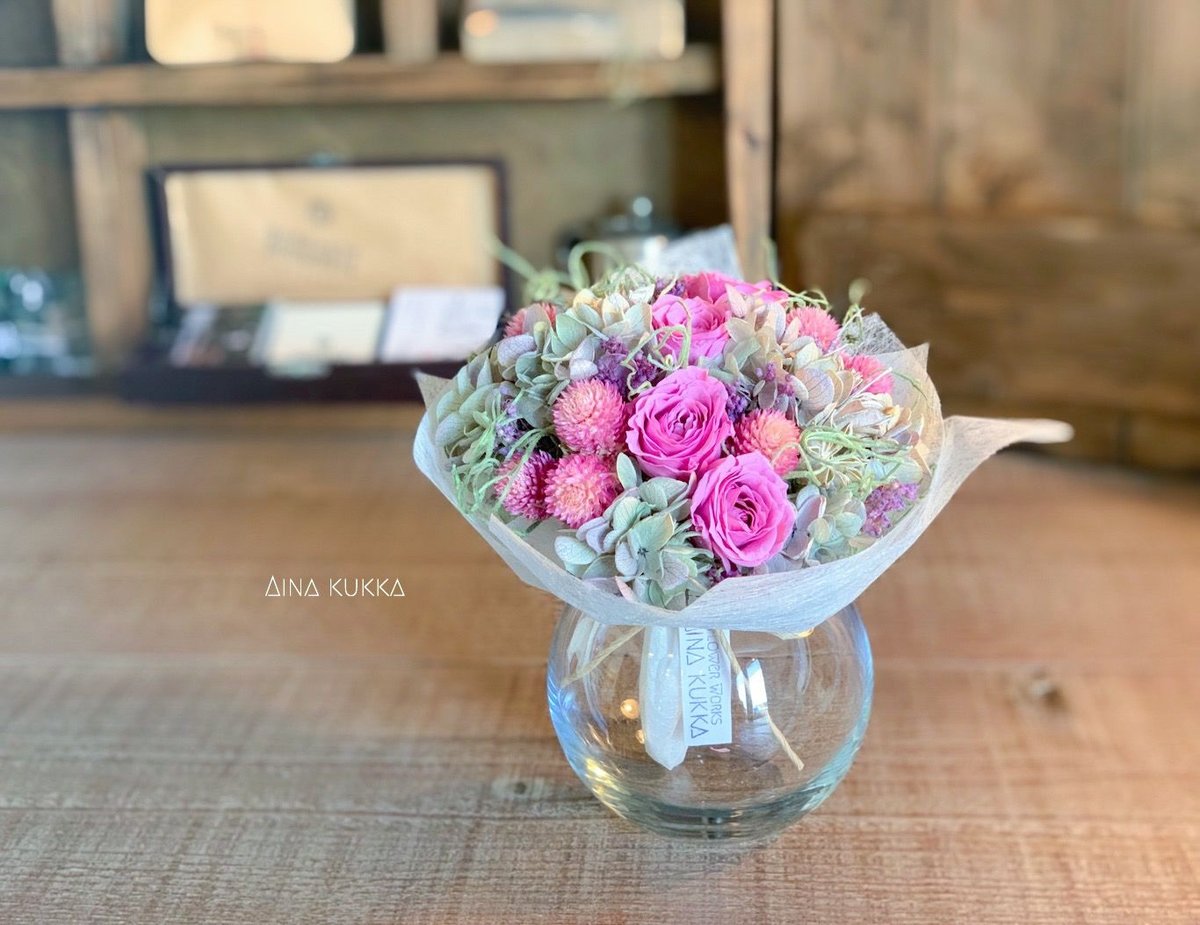 ミニブーケ/Lサイズ]ライラックピンク/プリザーブドフラワー | Flower