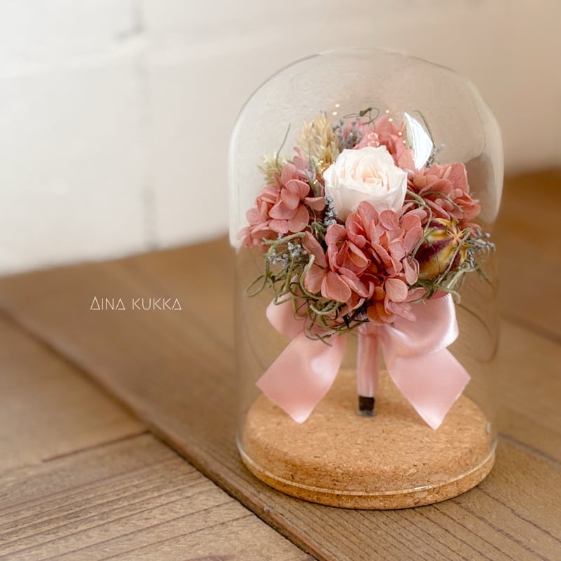 ガラスボトル・ブーケアレンジ]カラー3種/プリザーブドフラワー