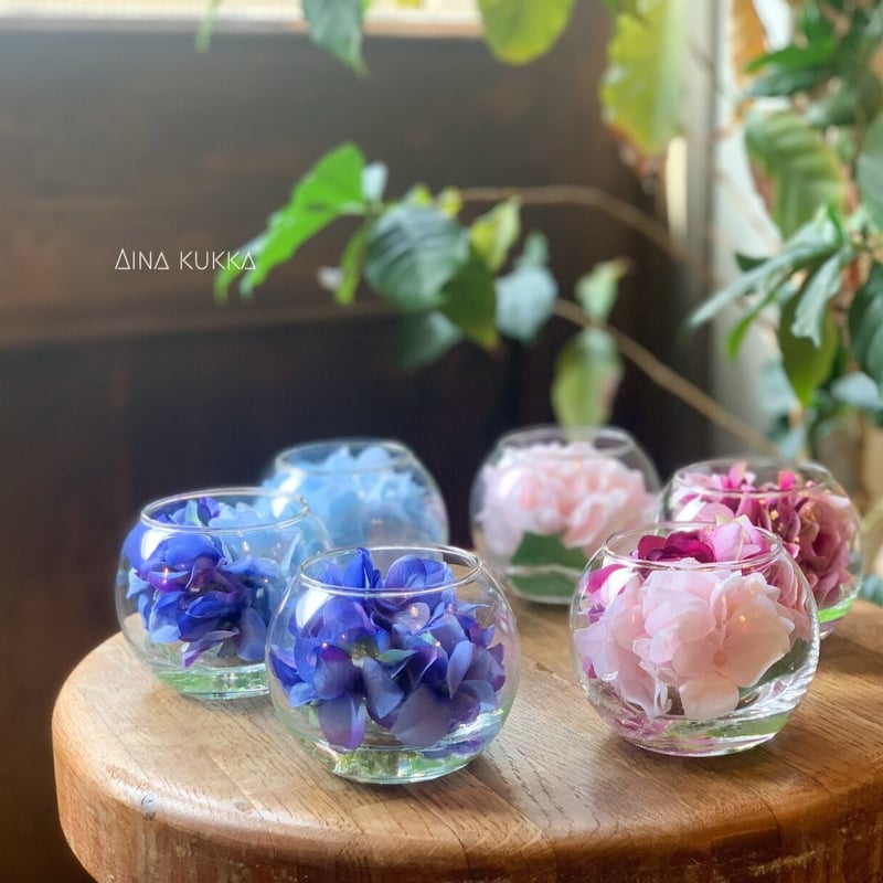 紫系アジサイ・バラの造花アレンジメント 楽天市場】造花 カラフルなローズやアジサイのドーム型アレンジ