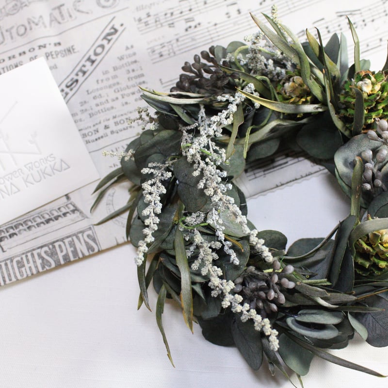 ミニリース] シルバーグリーン/プリザーブドフラワー | Flower works  