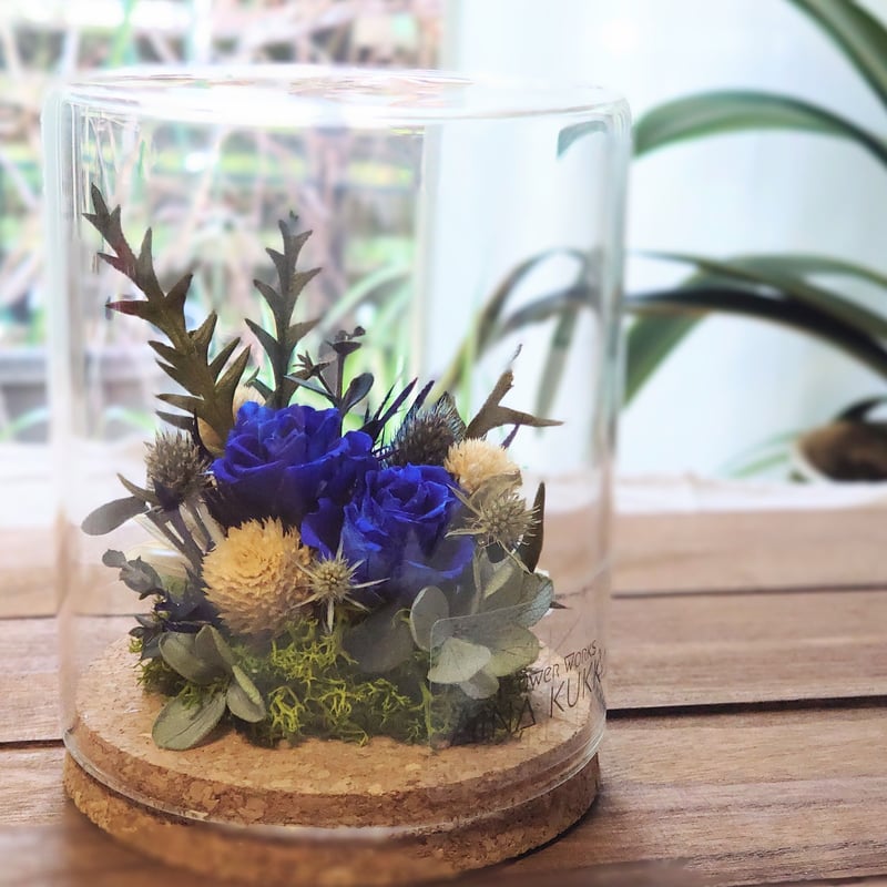 ボトルアレンジ]ガーデンデザインGrand Bleu/プリザーブドフラワー