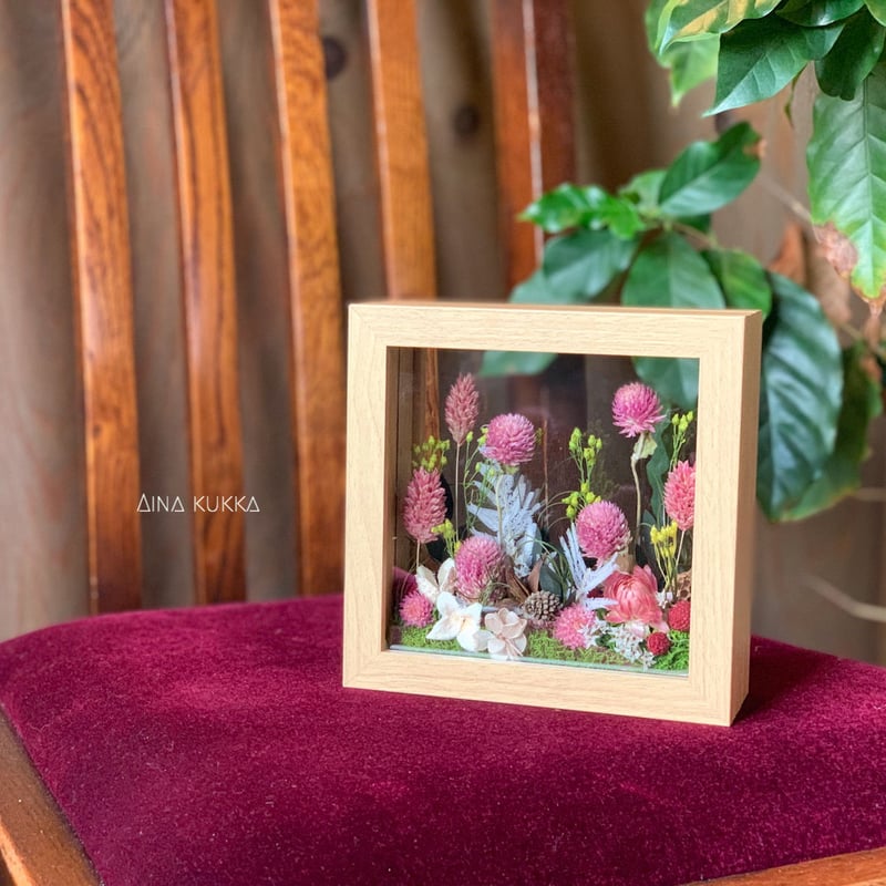 送料無料》[ガラスフレームアレンジ]ナチュラルピンク