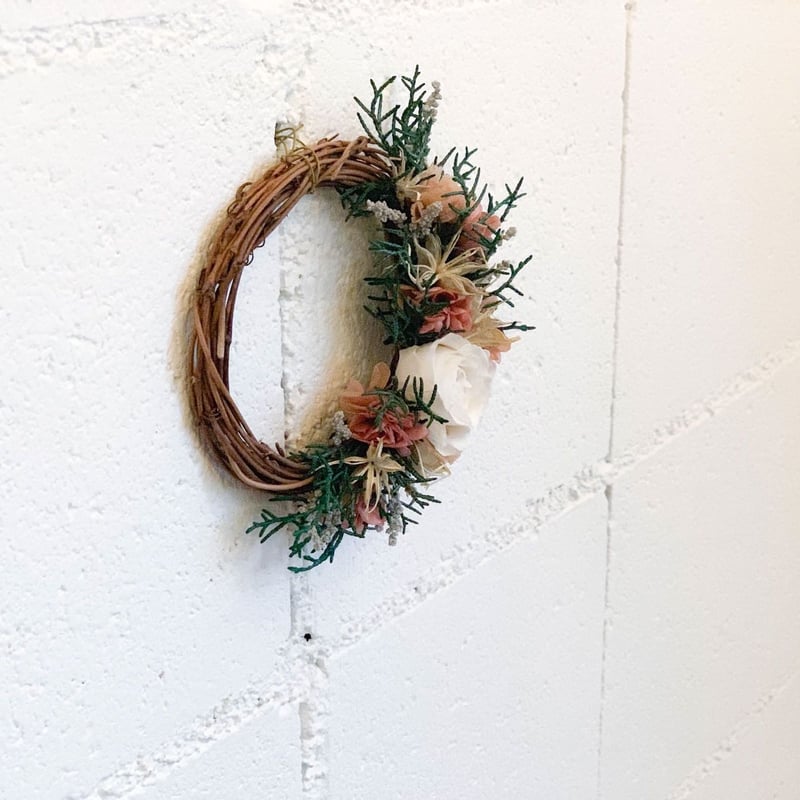 ミニリース] ウォッシュドアンティーク/プリザーブドフラワー | Flower