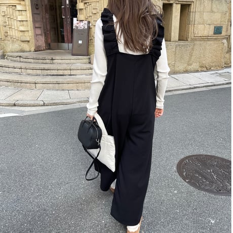 Sholder frill salopetto(Black)