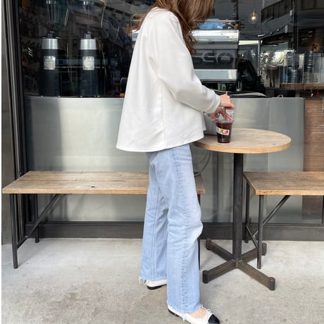 Flare slit sweat(White)