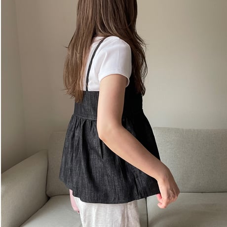 Denim flare camisole(Black)