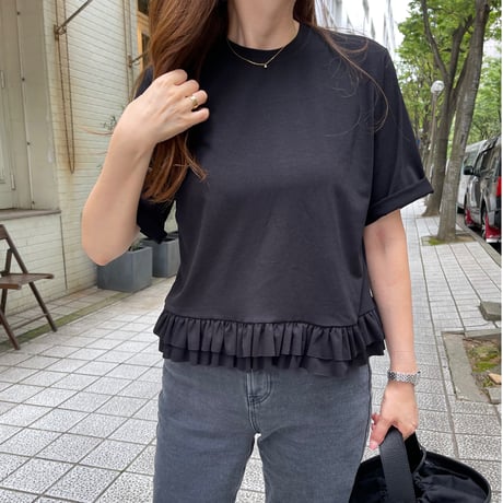 Frill t-shirts (Black)