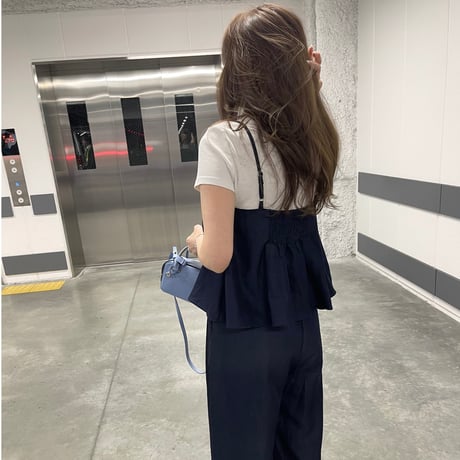 Flare camisole setup(Navy)