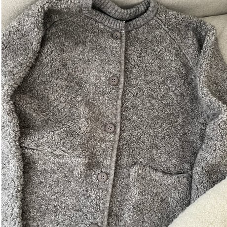Bouclé knit cardigan(Gray)