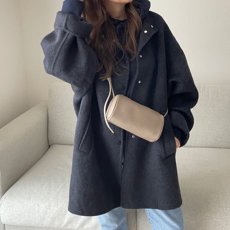 【Hand made】Wool100% Over coat(Black)