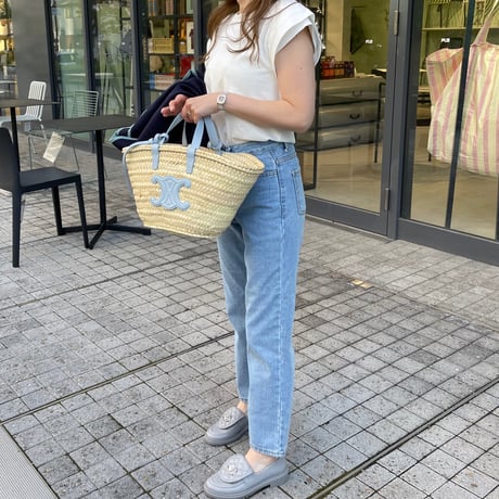 High waist taperd denim (Light blue)
