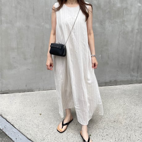 Stripe tuck onepiece(Ivory)