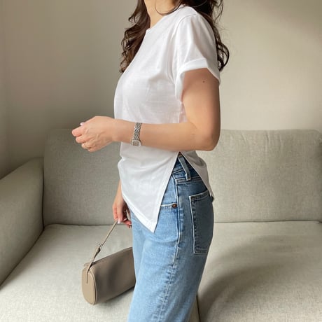 Slit t-shirts(White)