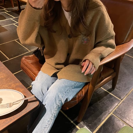 Trad volume cardigan (Brown)