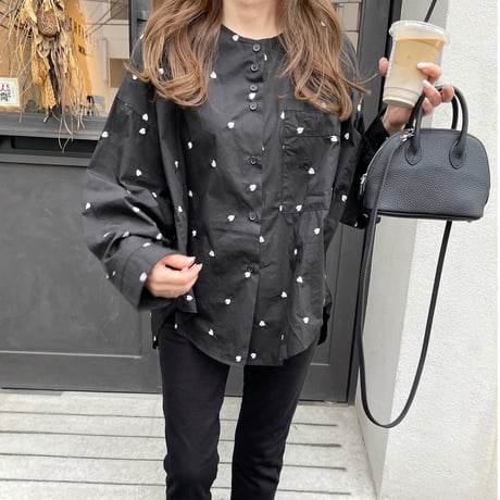 Leather mini sholder bag(Black)