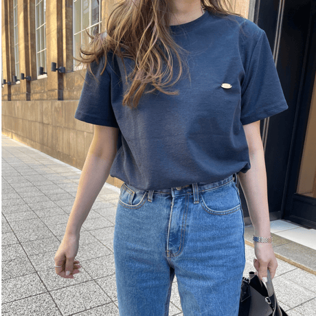 Gold plate t-shirts(Navy)