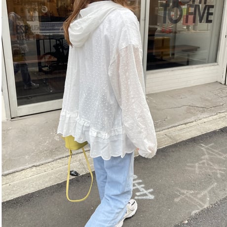 Frill foodie jamper(White)