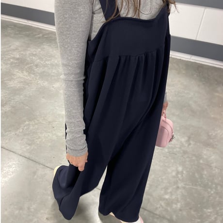 Wide pants salopetto(Navy)