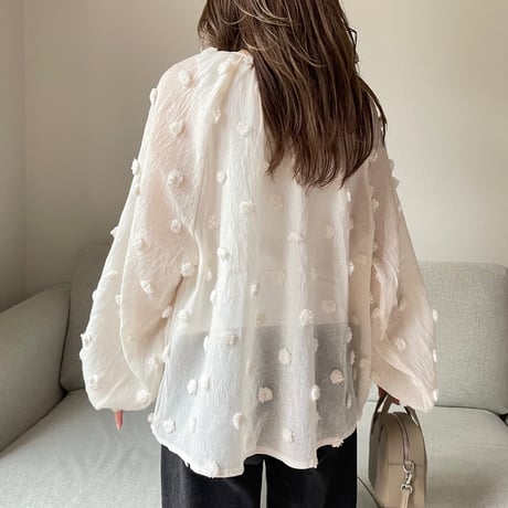Sheer dot blouse(Ivory)