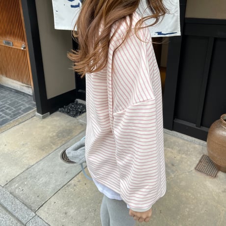Boader long t-shirts (Pink)