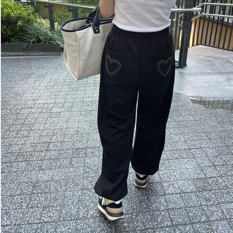 Heart sweat pants (Black)